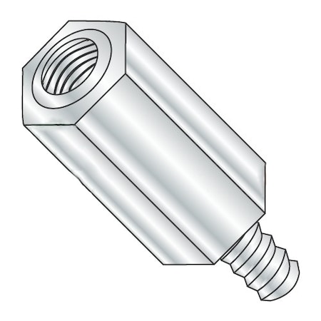 Newport Fasteners Hex Standoff, #8-32 Thrd Sz, Aluminum Plain, 3/8" Hex W, 1000 PK 508654